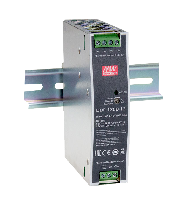 Meanwell DDR-120 DC-DC DIN-rail converter